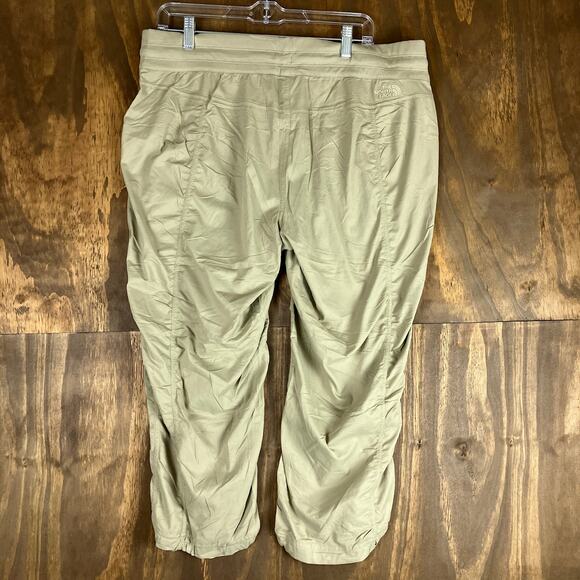 The North Face Womens Pants Tan Capri Drawstring Pockets Nylon Stretch XL - Picture 9 of 11